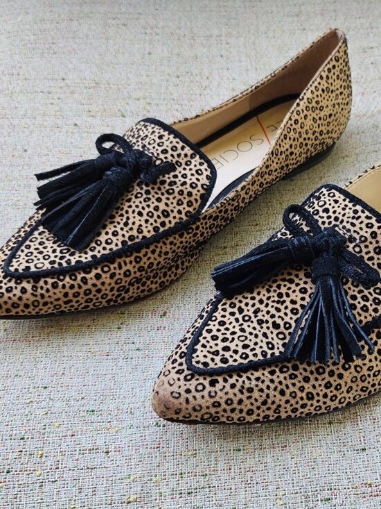 Sole Society Shoes - Sole Society Loafer Shoes Flat SO-HADLEE Tassel Bow Leather/Textile Size 8M 38.5